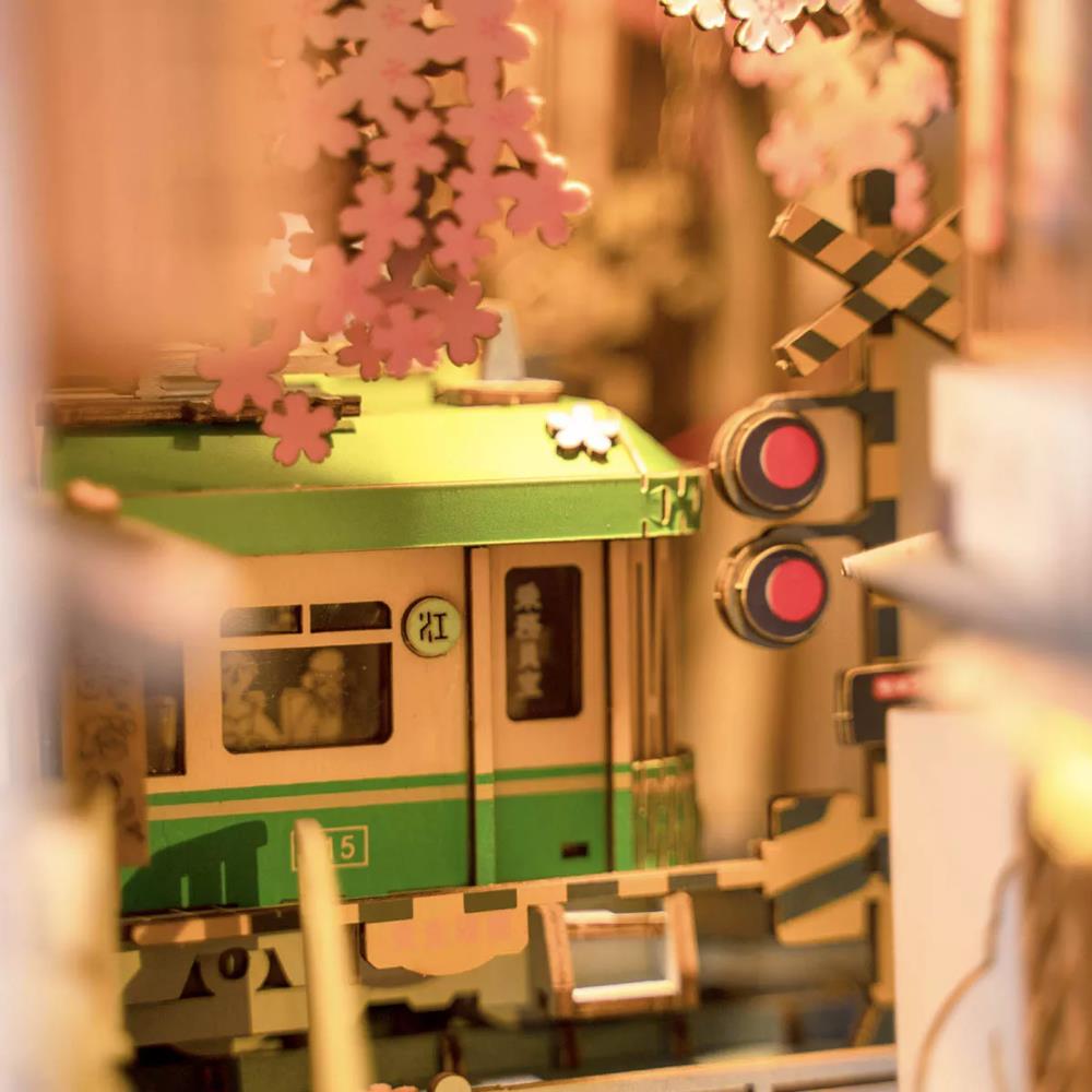 Robotime Rolife DIY Mini Book Nook Kit - Sakura Densya Tram