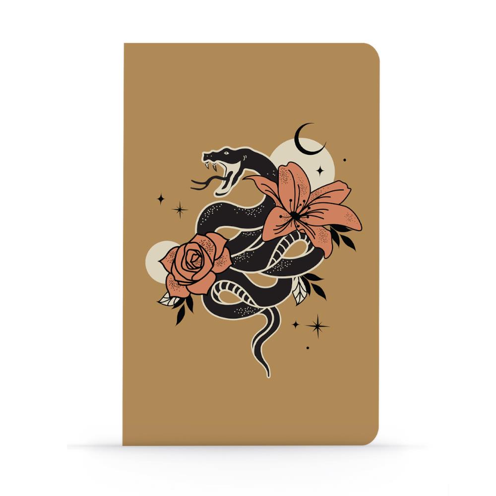 Denik Classic Layflat Notebook, Lined - Serpent In The Flowers